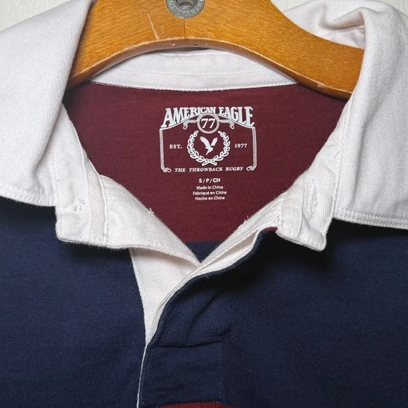 American Eagle Outfitters The Throwback Rugby Polo Cropped Shirt Size Small EUC - Picture 5 of 10